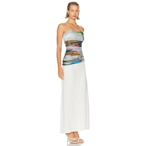 Christopher Esber Lucid Sheer Panel Dress in Lucid Garden Print 0 New Long Gown - Picture 3 of 15